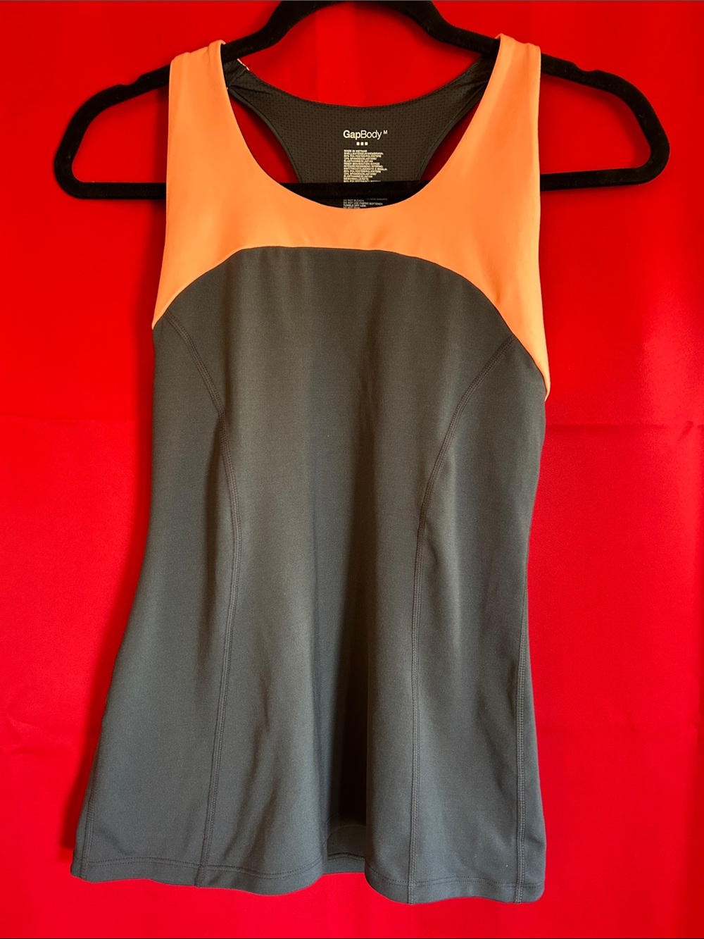 GapBody Women's Orange and Gray Performance Tank